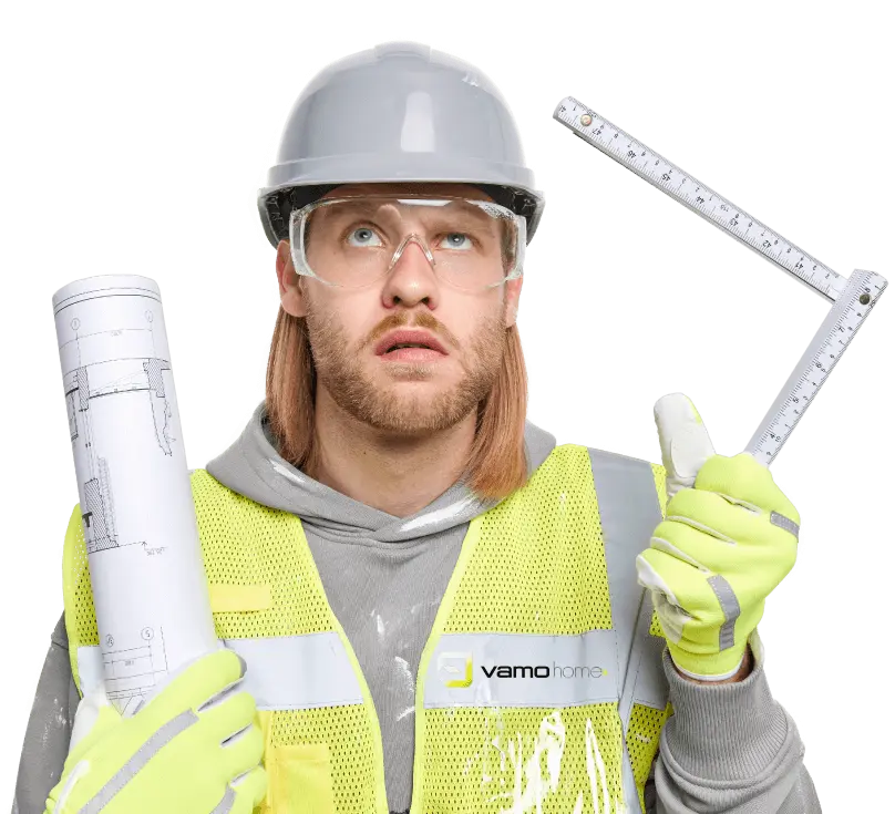 VamoHome professional contractor in a kitchen ready to provide a free quote